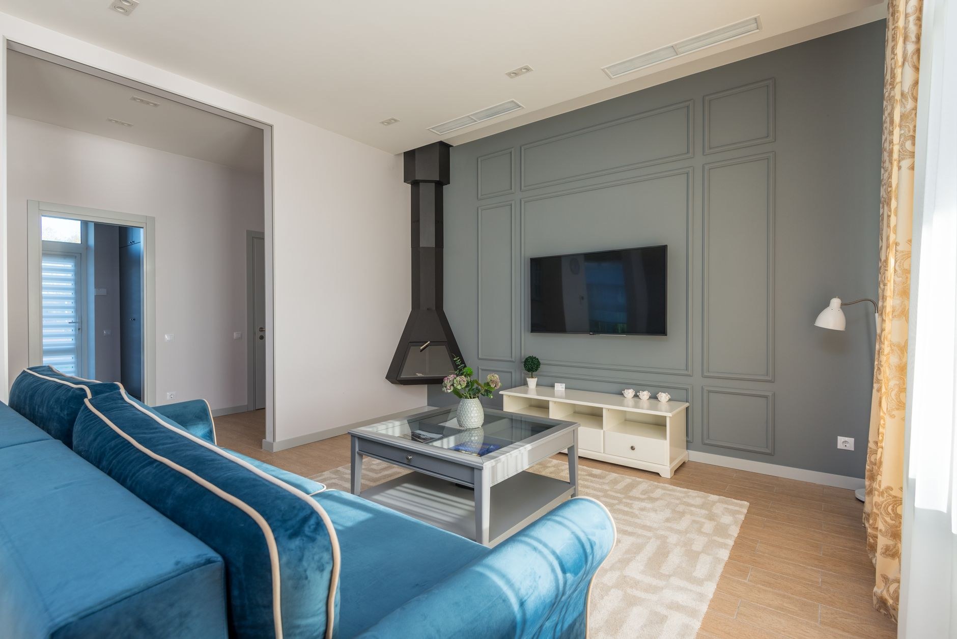 Bedroom kept warm by a quiet wall-mounted heat pump